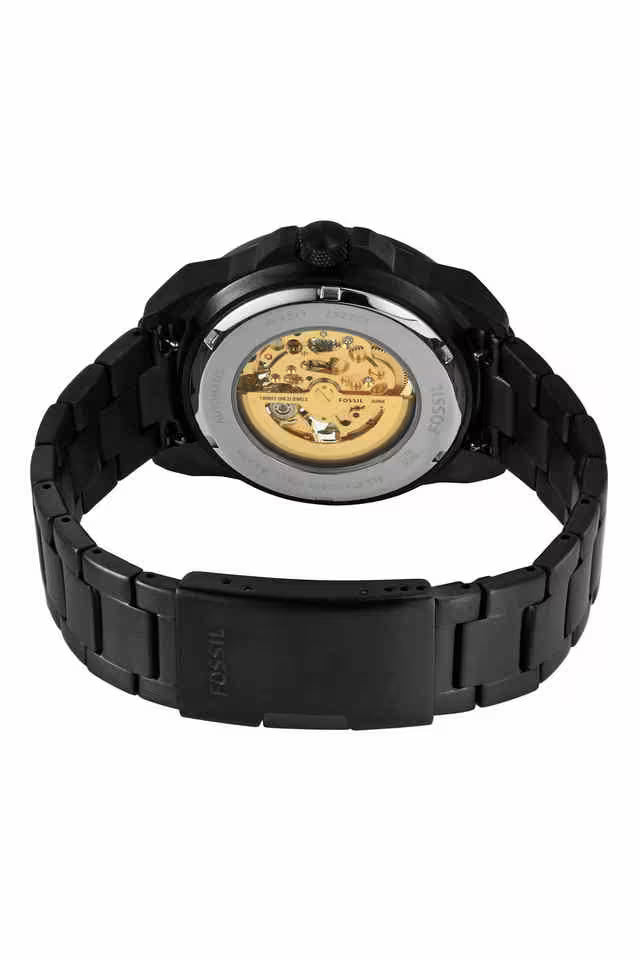 Fossil Mens 44 mm Bronson Black Dial Stainless Steel Analog Watch - ME3217