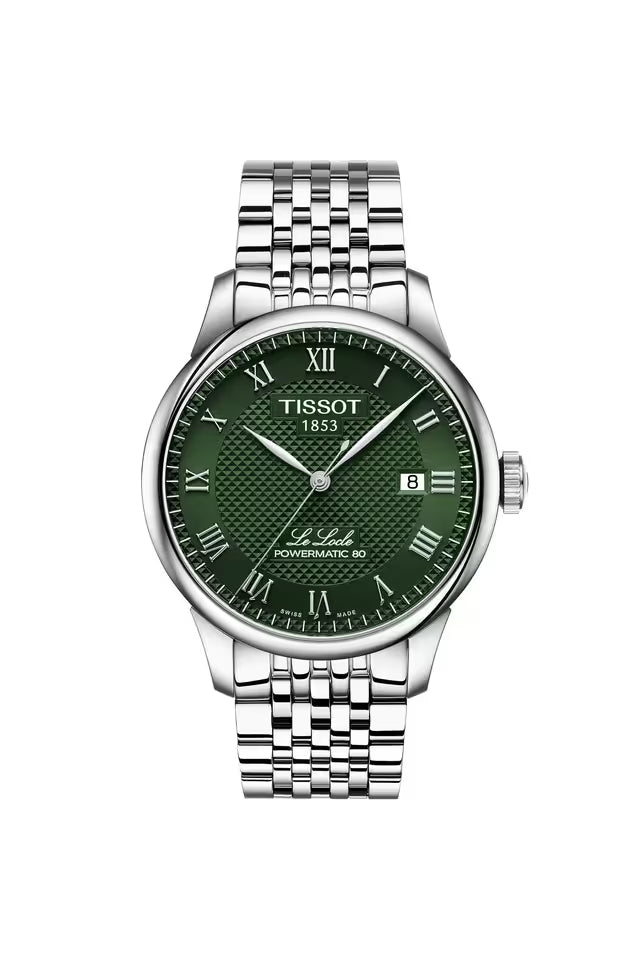 Tissot Le Locle Men Automatic Green Dial Analog Stainless Steel Watch T0064071109300