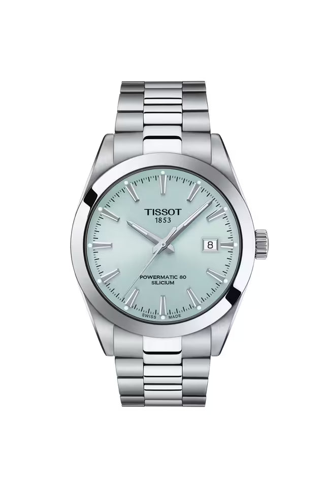 Tissot Gentleman Powermatic 80 Silicium 40 mm Green Dial Stainless Steel Analogue Watch For Men - T1274071135100