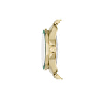 Armani Exchange Mens SPENCER Round Green Textured Date Dial Gold Plated Bracelet Watch AX1951