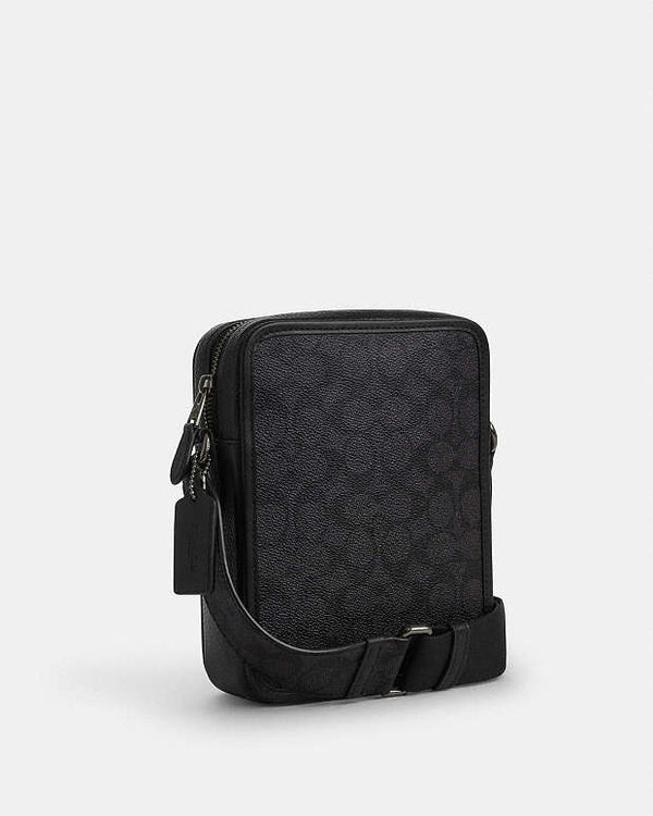 Coach Sullivan Crossbody Bag In Signature Canvas With Patches Gunmetal-Charcoal Multi