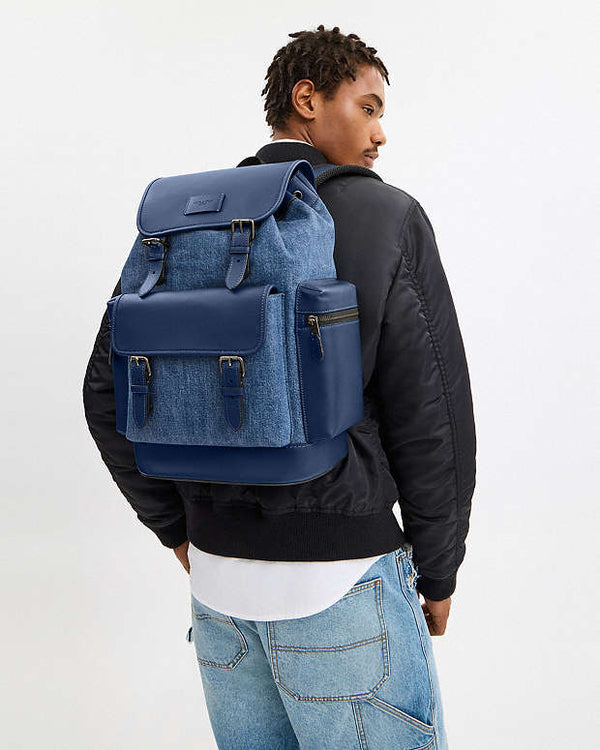 Coach Sprint Backpack Denim-Qb-Denim-Deep Blue