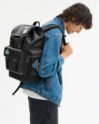 Coach Sprint Backpack In Signature Canvas With Patches Signature Canvas-Gunmetal-Charcoal Multi