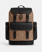 Coach Sprint Backpack In Signature Jacquard Signature Jacquard-Qb-Tan-Black