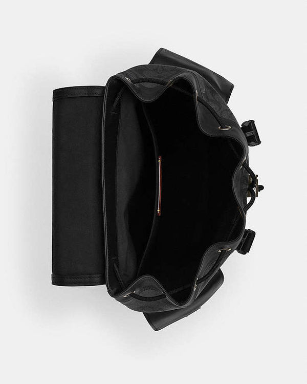 Coach Clark Backpack In Signature Canvas Signature Canvas-Gunmetal-Charcoal-Black