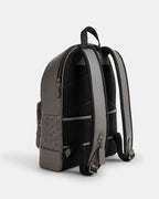 Coach West Backpack In Signature Canvas With Varsity Stripe Signature Canvas-Qb-Grey-Ochre-Chalk