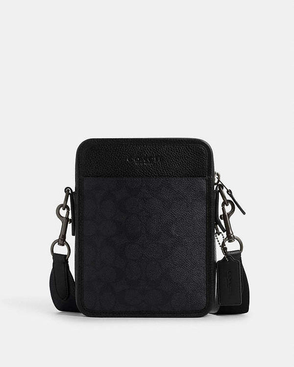 Coach Sullivan Crossbody In Signature Canvas Gunmetal-Charcoal-Black