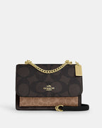 Coach Klare Crossbody Bag In Blocked Signature Canvas Signature Canvas-Gold-Walnut-Tan