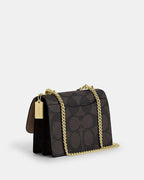 Coach Klare Crossbody Bag In Blocked Signature Canvas Signature Canvas-Gold-Walnut-Tan