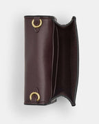 Coach Mini Wallet On A Chain In Signature Canvas Signature Canvas-Gold-Walnut-Black